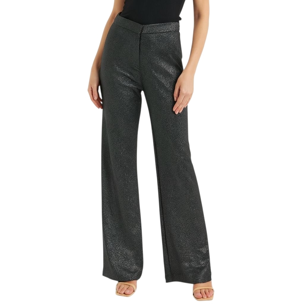 Rachael Zoe Wide Leg Trouser Pant Black Shimmer High Rise Size 6